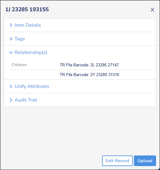 Record Details Relationship Section Record Details Relationship Section